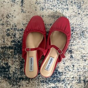 Steve Madden Red Mary Jane Mules Ballet Flats (open to offers)